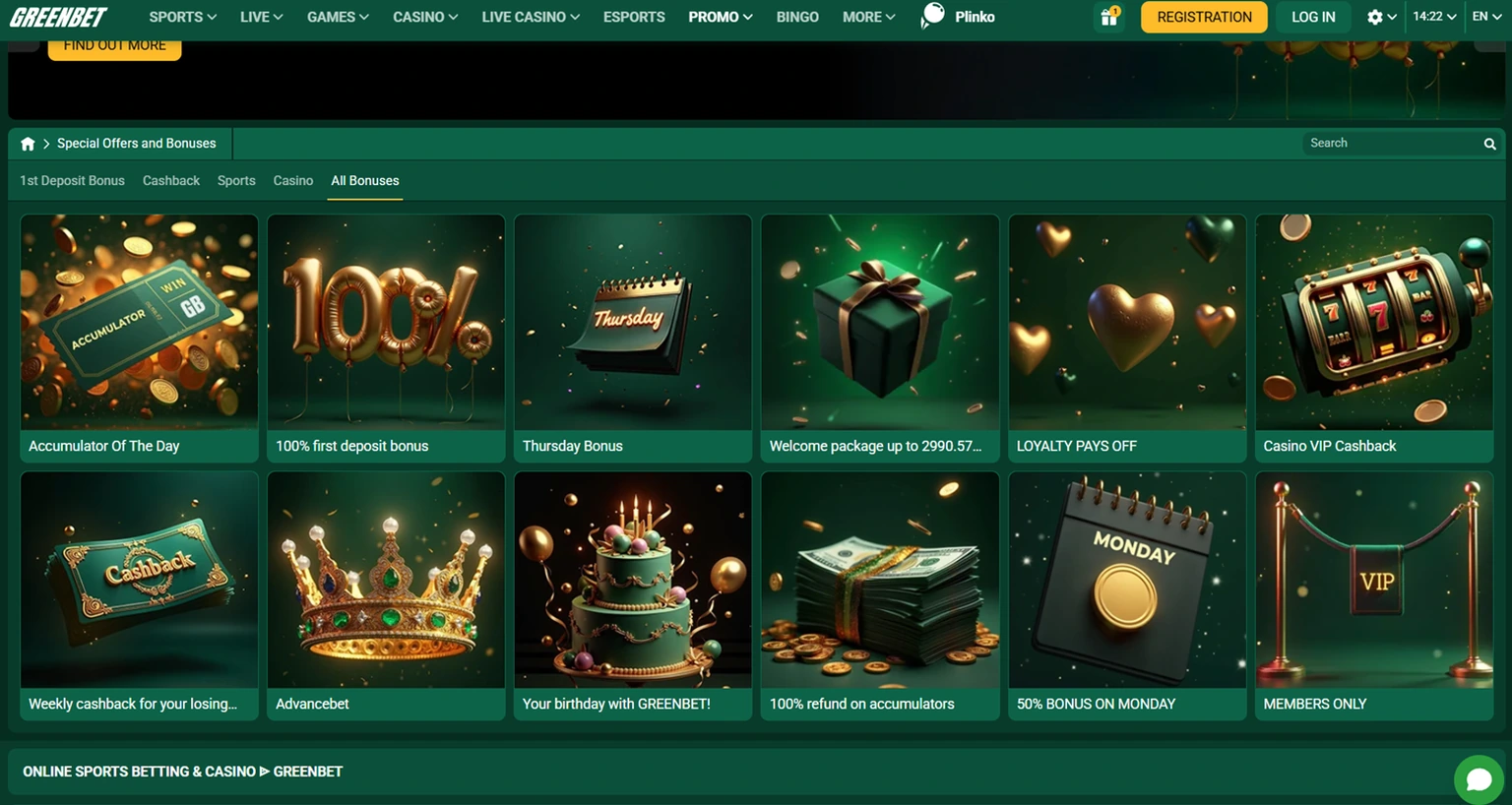 GREENBET bonuses