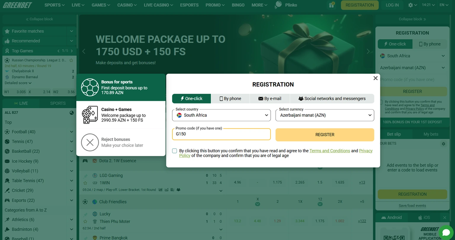 GREENBET registration